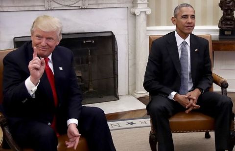 President Barack Obama and his successor Donald Trump