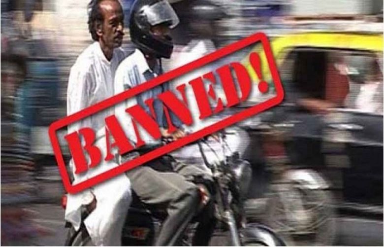 Karachi, pillion riding ban for 3 days