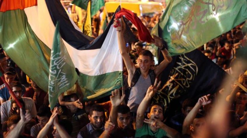 Palestinians joy after victory against Israel