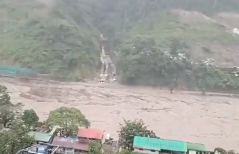 Flood in Indiann state Sikkim 