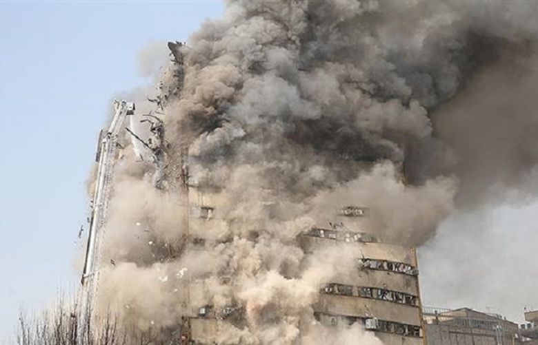 Iran&#039;s oldest high-rise collapses after fire