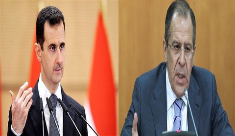 Bashar al-Assad and Sergei Lavrov