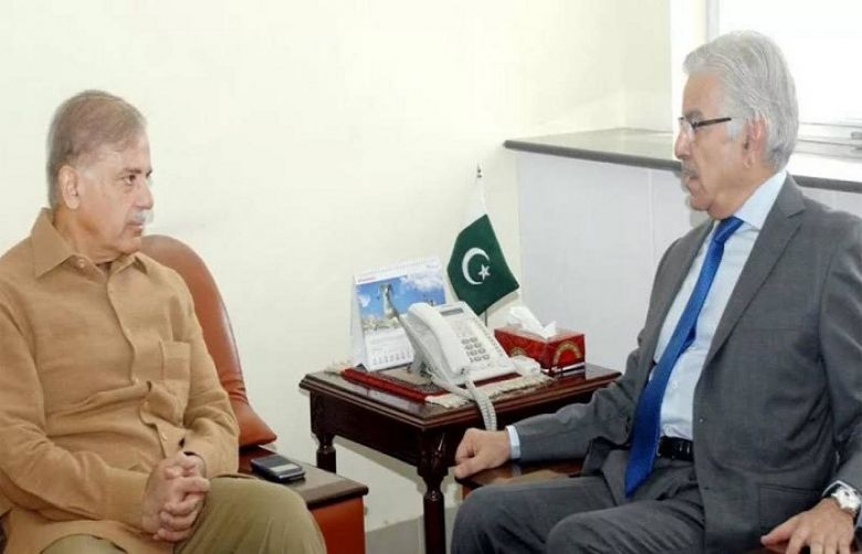 Foreign Minister Khawaja Muhammad Asif and Punjab Chief Minister Muhammad Shahbaz Sharif
