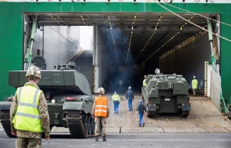 British army tanks and guns have been transported from Germany to Estonia by ferry