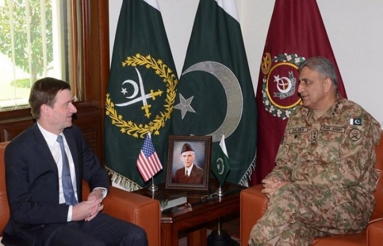 Chief of Army Staff (COAS) Gen Qamar Javed Bajwa with US Ambassador David Hale