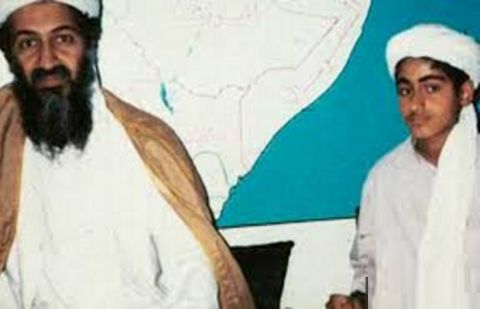 Hamza bin Laden with his father Osama bin Laden