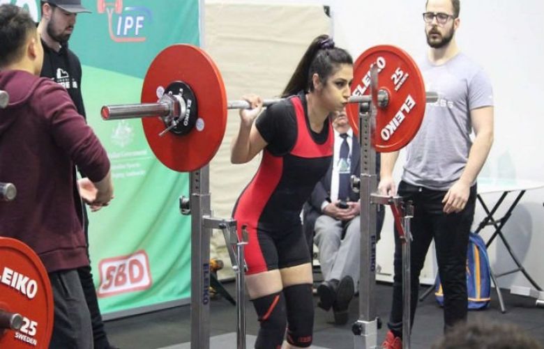 Pakistani female weightlifter 