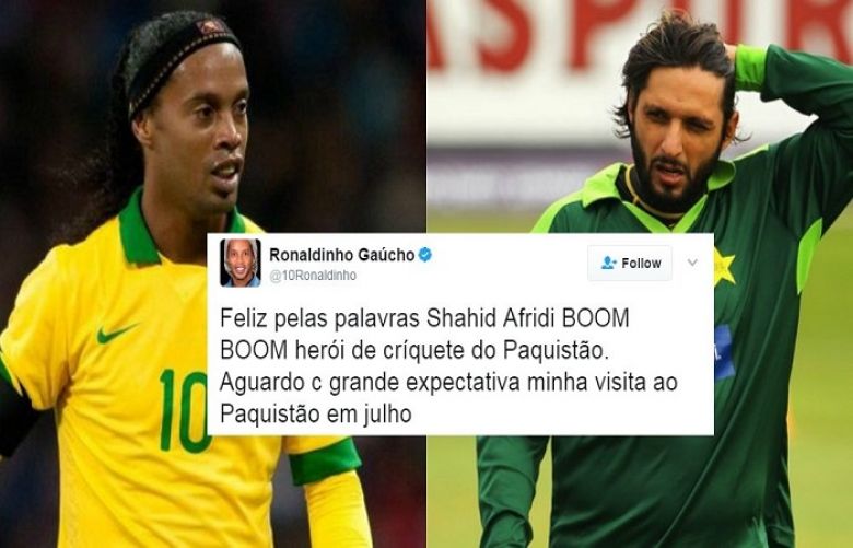 Ronaldinho Tweeted About Shahid Afridi