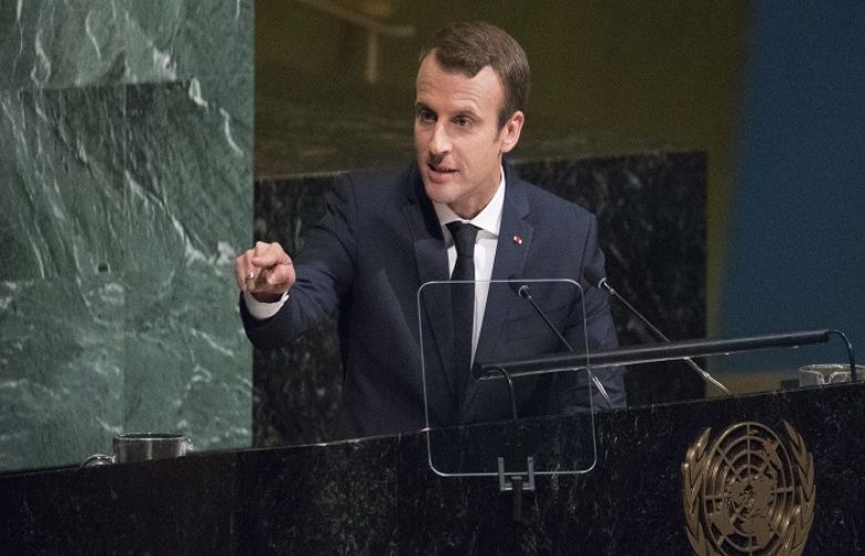 President Emmanuel Macron of France addresses the 72nd session of the United Nations General Assembly