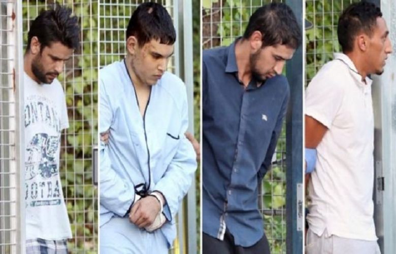 The four suspects in court were (L-R) Mohammed Aalla, Mohamed Houli Chemlal, Sahal al-Karib and Driss Oukabir