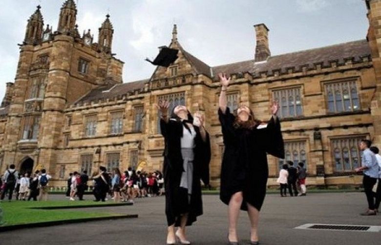 Celebrating at the University of Sydney: Australian graduates are ahead of those from US and UK.