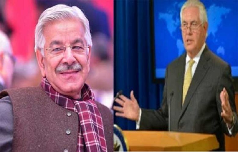 US Foreign Secretary Rex Tillerson and his Pakistani counterpart Khawaja Asif