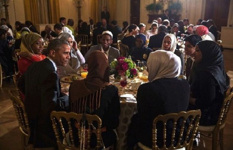 US President Barack Obama speaks at an iftar dinner, the meal eaten by Muslims after sunset during Ramadan, at the White House in Washington