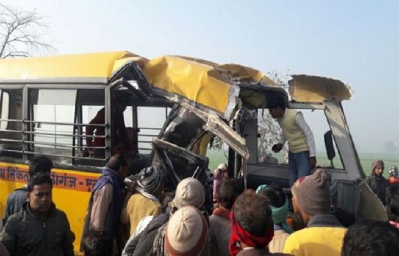 India school bus crash leaves at least 24 children dead