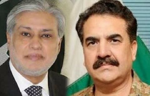 Army Chief meets with Ishaq Dar, discusses return of IDPs