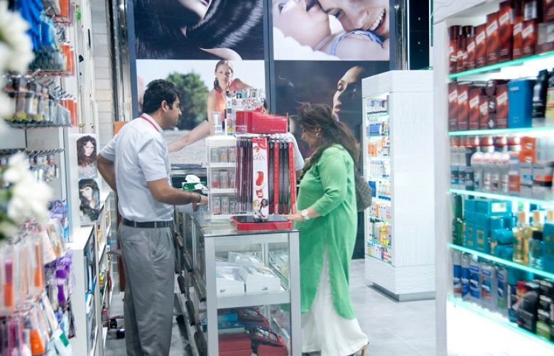 Women buying at a medical store