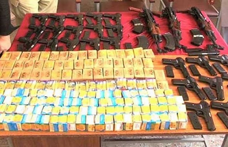 Police in Chiniot nab alleged terrorists, recover huge cache of weapons