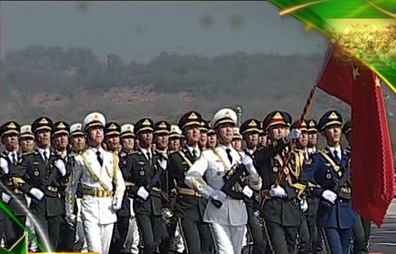 Chinese troops participate in Pakistan Day parade