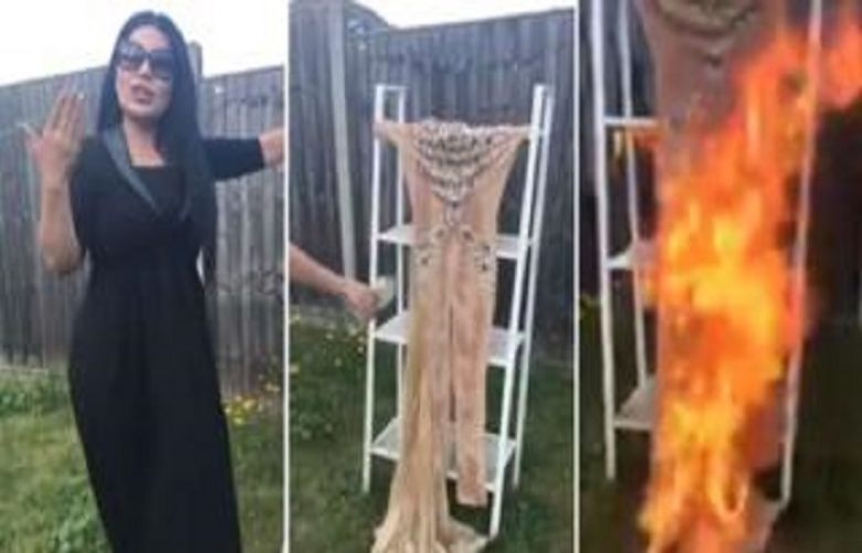 Afghan star burns controversial dress