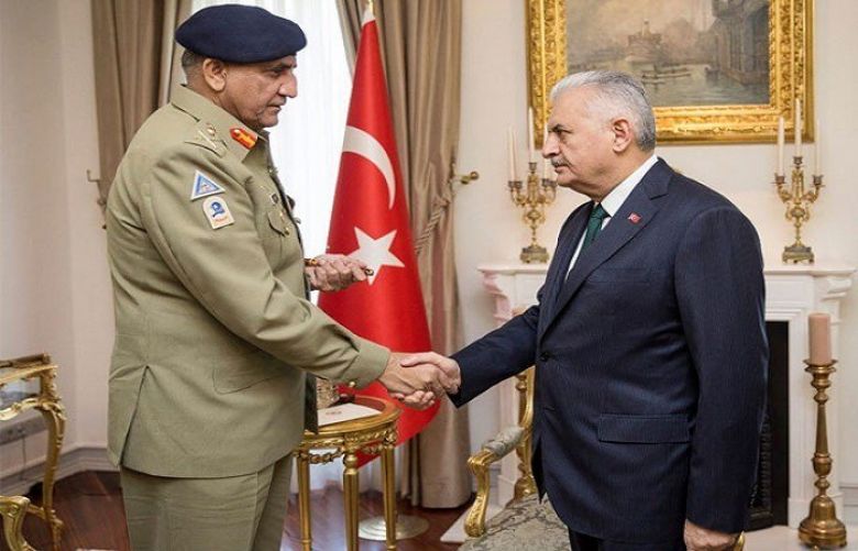 Chief of Army Staff (COAS) Gen Qamar Javed Bajwa met with Turkish Prime Minister Binali Yaldarim