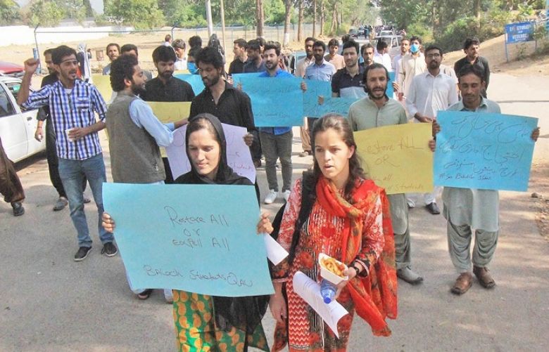  Quaid-e-Azam University located in the federal capital after students went on a strike