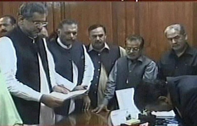 Shahid Khaqan Abbasi Submits Nomination Papers