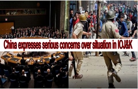 China expresses serious concerns over situation in IOJ&K
