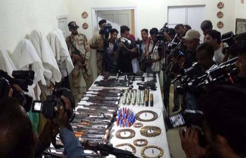 Huge cache of weapons was recovered from the possession of the alleged MQM workers.