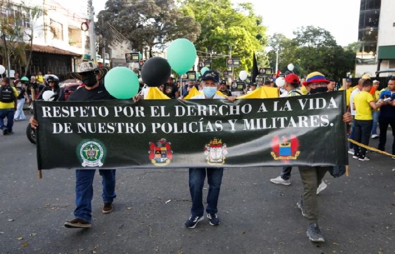 Anti-gang protesters in Bucaramanga, Colombia.