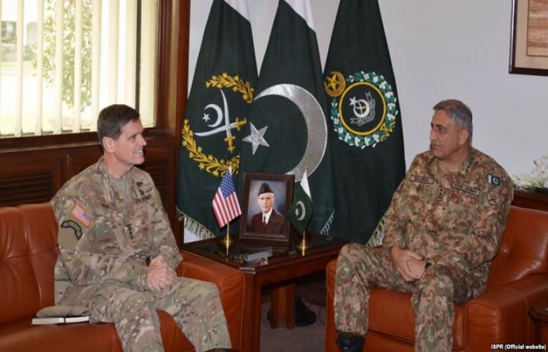 Commander US Central Command calls on COAS Gen Qamar Javed Bajwa at the GHQ.
