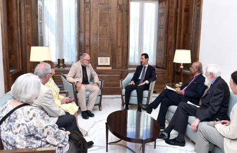 President al-Assad meets British delegation