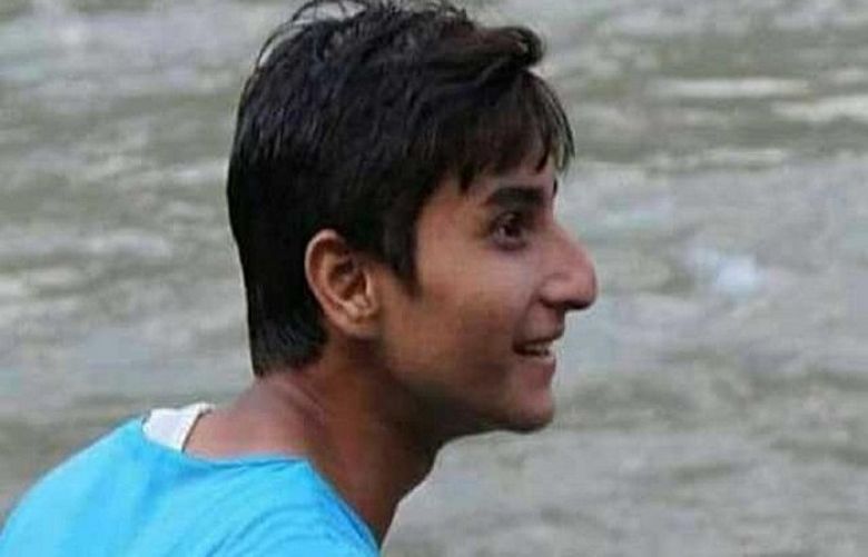 Teenager Ali Abrar who was drowned in the Jhelum river. 