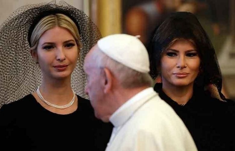 Unlike in Saudi Arabia, Melania Trump covered her hair at the Vatican