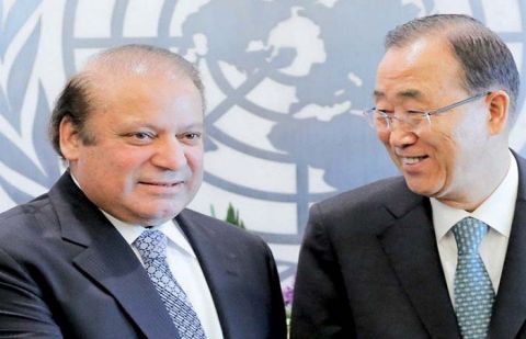 Prime Minister Nawaz Sharif  and Ban-Ki Moon