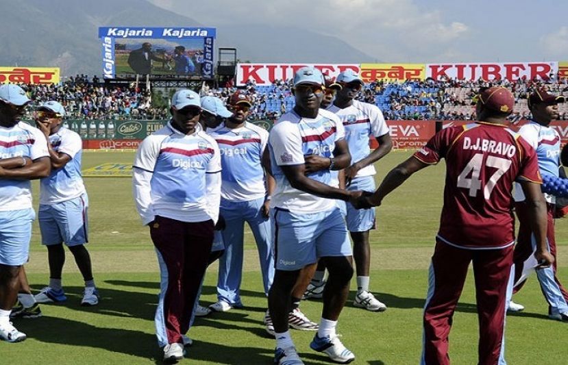 UNITED FRONT: The West Indies players, led by skipper Darren Bravo, quit the tour of India midway due to pay disputes. 