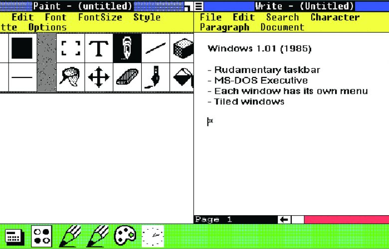 The original version of Microsoft Paint from 1985