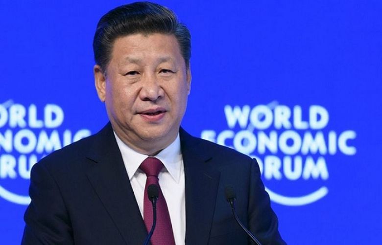 China&#039;s President Xi Jinping delivers a speech on the opening day of the World Economic Forum.