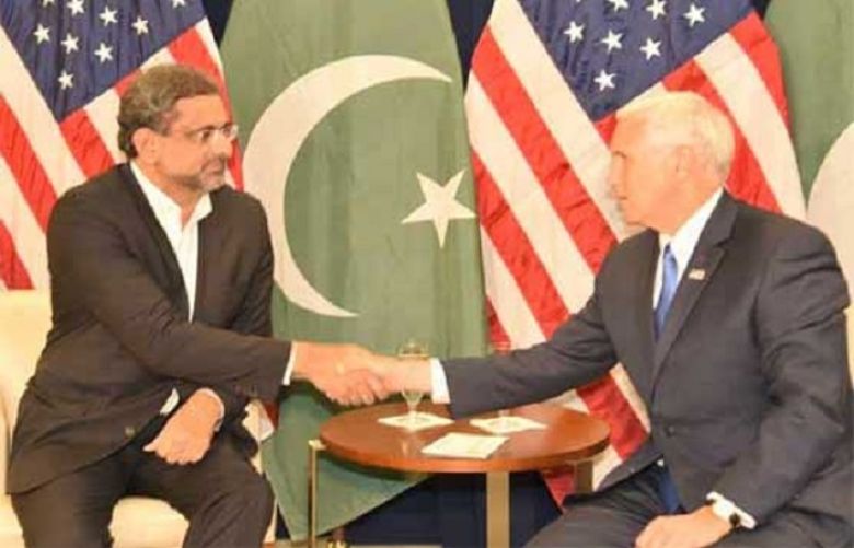 Prime Minister Shahid Khaqan met with US Vice President Mike Pence 
