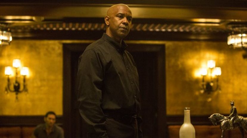 Denzel Washington in The Equalizer, a role played by Edward Woodward in the original British TV series