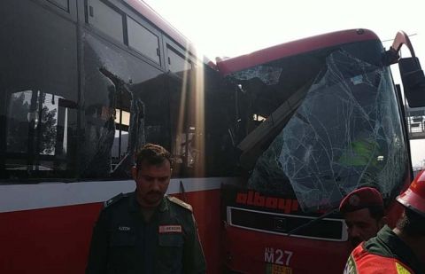 Metro bus collided with another on Lahore's Ferozepur Road