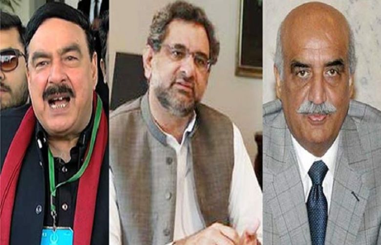 Abbasi, Khursheed Shah, Sheikh Rashid file nomination papers for PM election