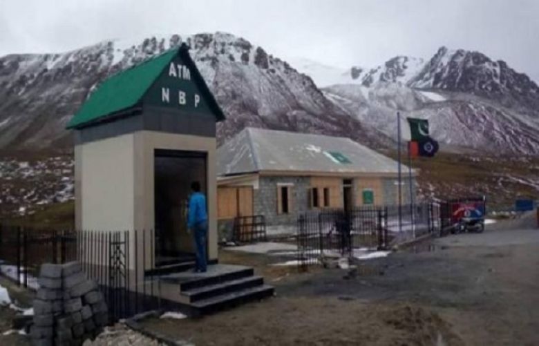 The National Bank of Pakistan (NBP) has installed ATM machines at Pak-China border in Khunjerab top