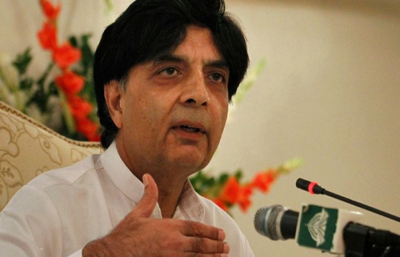 Interior Minister Chaudhry Nisar