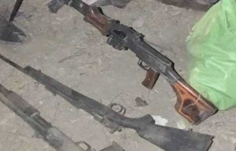 Weapons recovered from Lal Qila Ground in Karachi&#039;s Azizabad