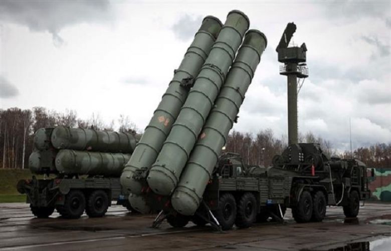 This file photo shows a Russian S-300 surface-to-air missile defense system.
