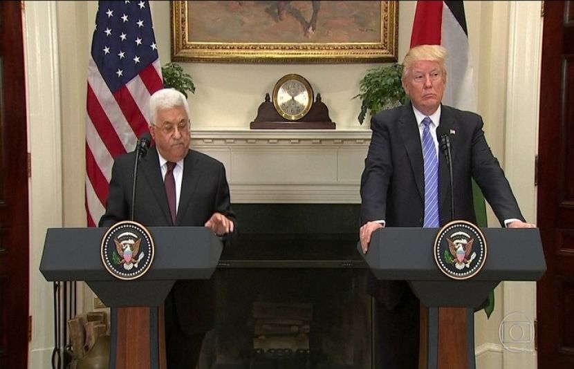 امریکی صدر ڈونلڈ ٹرمپ اور اسرائیلی صدر محمود عباس