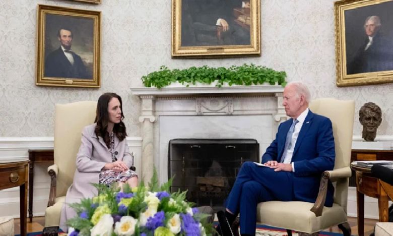 American president meets New Zealand&#039;s prime minister
