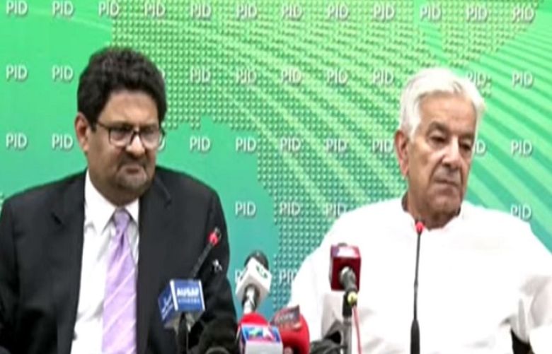 Finance Minister Miftah Ismail and defence minister Khawaja Asif