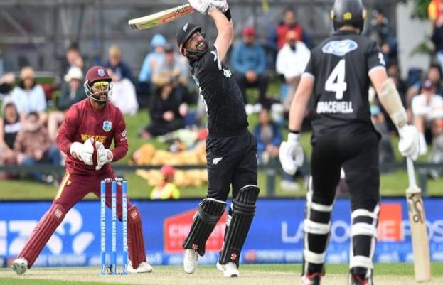 Hobbling Daryl Mitchell scored his seventh one-day international century as New Zealand posted 269-7 in the opening ODI