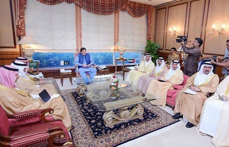 Saudi, UAE FMs hold meeting with PM Imran, IoK situation discussed